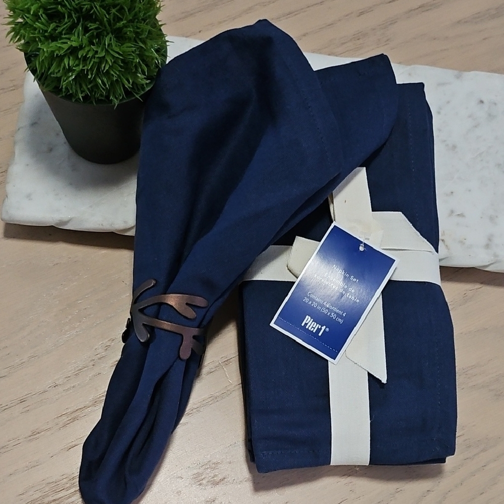 Pier 1 Deep Blue Dining Table Linens